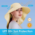 Womens Sun Hat UV Protection (One Size / Beige)