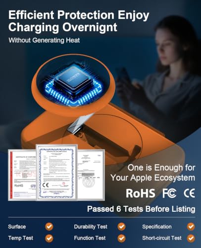 3 in 1 Magnetic Wireless Charger for Apple Multiple Devices (Orange)