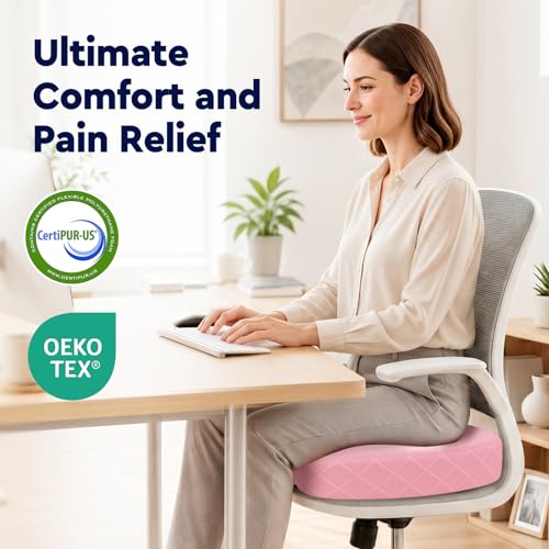 Seat Cushion Memory Foam Office Chair Cushion (XXX-Large / Pink)