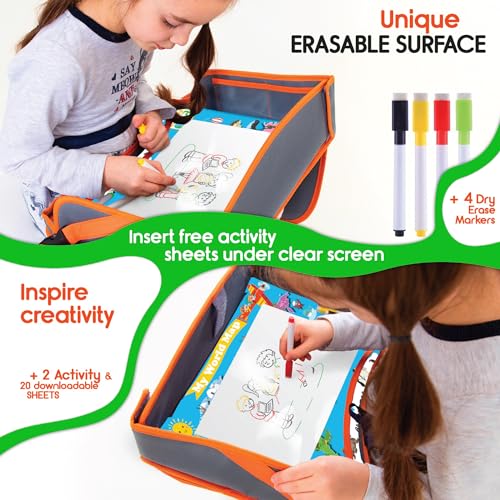 Kids Car Seat Travel Tray (ORANGE)