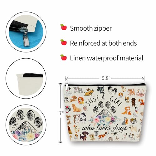 Dog Mom Makeup Bag Gift (Girl Loves Dogs)
