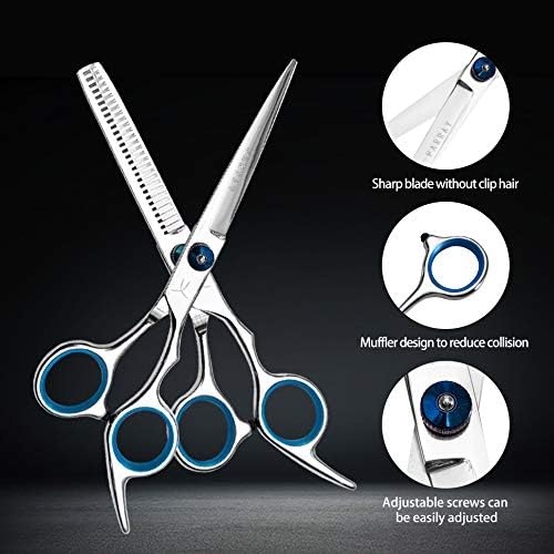 FARRAY Hair Cutting Scissors - Japanese Stainless Steel,Professional 6.5" Razor Edge Barber Shears for Men, Women & Kids Ergonomic design for Salon & Home(Aurora color)