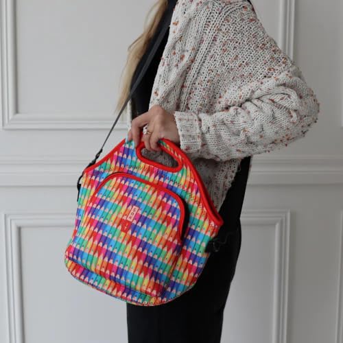 LunchTote Zippered Bag Insulated Neoprene Caddy (Work of Art / X-Large 6.5 Quart Lunch Tote)