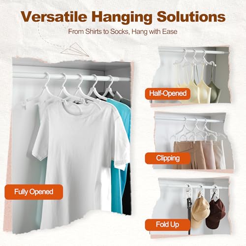 White Travel Hangers with Clips (10 Pack + 10 x Clips + 1 x Storage bag / White)