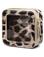 Small Makeup Bag for Purse Accessories Women Clear Cosmetic Mini Pouch Car Essentials Bag Leopard Print Clear Leather Make Up Travel Bag Organizer with Zipper Cute Compact Cheetah Little Toiletry Bag (Leopard Ash / Mini Chic)