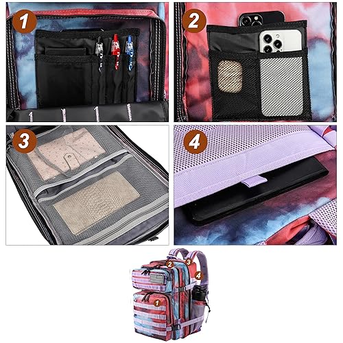 Military Tactical Backpack for Men and Women 45L Army 3 Days Assault Pack Bag Large Rucksack with Molle System Nebula Camo (Nebula Camo)