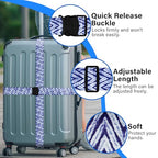 2 Pack Luggage Straps for Suitcases (24020 Blue Wave)