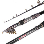Telescopic Fishing Rod Pole Spinning Fishing Rod Carbon Fiber Travel Rod for Saltwater Freshwater Rods 2.4M 7.87Ft (ONLY Fishing rod (not include reel) / 2.4m 7.87ft)
