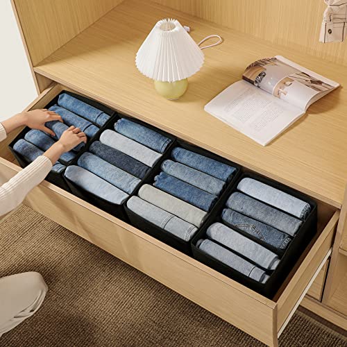 Jeans Drawer Organizers for Clothing (Black)