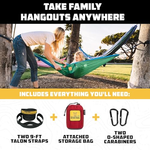 Kids Hammock Small Camping Hammock (Green & Blue / Kids)