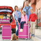 Luggage Set 3 Piece (Vintage Luggage / Pink(12+20+24+28))