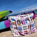 Waterproof Beach Tote Pool Bags for Women Ladies Extra Large Gym Tote Carry On Bag With Wet Compartment for Weekender Travel (Slipper)