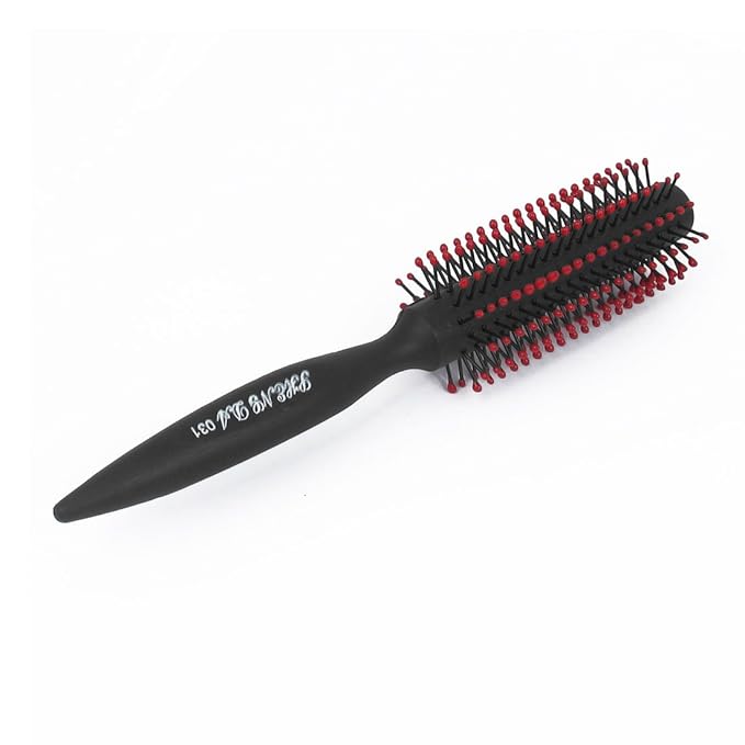 uxcell Curly Hair Hairbrush, Professional Round Tangle Hairbrush for Blow Drying, Curling Hair Comb with Plastic Handle for Detangling, Hair Styling Bristles for Women Men, 1 Pack