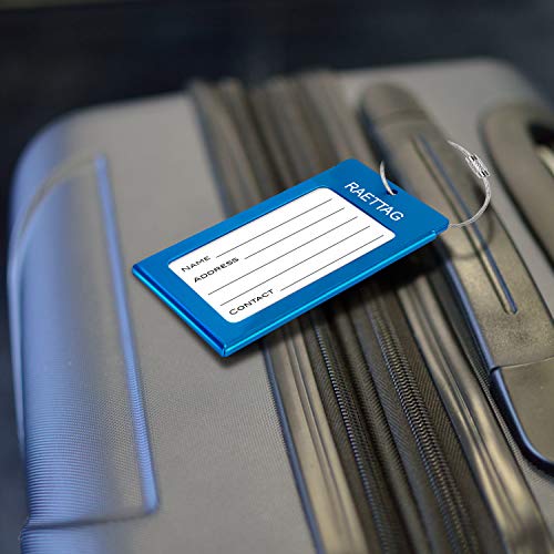 Luggage Tags Metal Suitcase Tags Travel Bag ID Identifier Luggage Tag (Blue 4-pack)