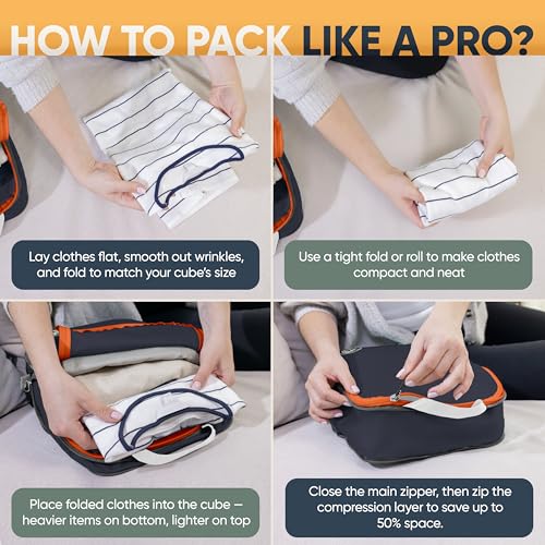 Large Compression Packing Cubes 7 (Grey/Orange)