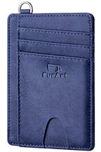 Slim Minimalist Wallet RFID Credit Card Holder for Men (small / Goatskin Royal Blue)