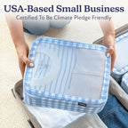 TSA Friendly Packing Cubes for Carry On (1. Blue Gingham / 4 Pack (Standard))