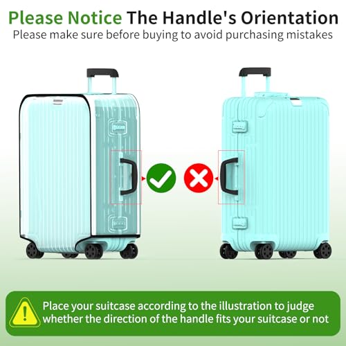 26 Inch Clear PVC Waterproof Luggage Cover with Large Velcro (26 inch)