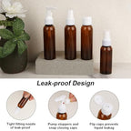 Travel Bottles for Toiletries 14 PCS TSA Approved Toiletry Bottles (J-Brown-14pcs)