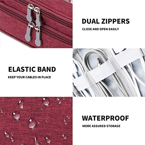 Travel Cable Organizer Bag (Red / S)