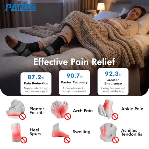 6 Pairs Plantar Fasciitis Socks (Black(6 Pairs) / Small (6 Pair))