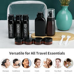 Travel Bottles for Toiletries 10PCS 100ml (A-3.4oz-Black-3label1blank / Black)