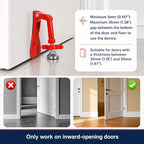 Portable Door Stopper Door Lock for Travel Anti Theft Door Blocker (Red)