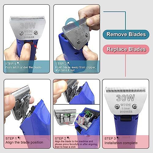Dog Grooming Wide Blade Set (30w/10w/7fw/5fw/4fw (5 Pack))