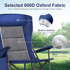 Oversized Camping Chairs High Back Lawn Chair 2 Pack (Navy / Twin Pack)