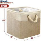 13" x 13" Large Fabric Storage Cubes (Beige / 13" Cube - 13" x 13" x 12.5")