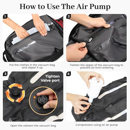 Vacuum Seal Backpack for Travel with Pump (17.3 / Black Q)