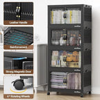 320Qt Stackable Storage Bins with Lid (Black / 80QT-4Pack)