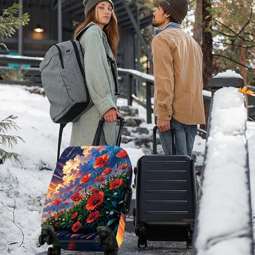 Poppy Flower Luggage Cover (#135 / XL(fits 32-34Inch suitcase))