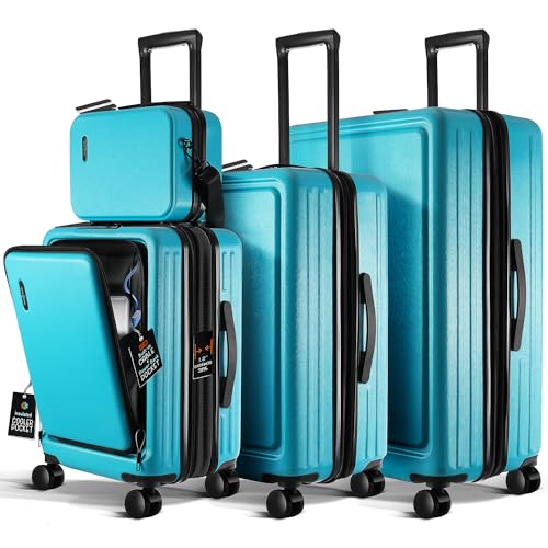 Hard Shell Luggage Sets with Spinner Wheels 4 Piece (4 Piece Set (20/24/28) / Teal)