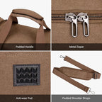 Canvas Duffle Bag for Men Expandable Convertible Travel Gym Duffel (Brown)