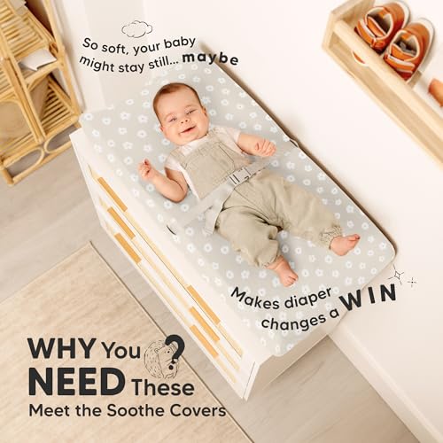 2 Pack Organic Changing Pad Covers for Girl (Meadow)