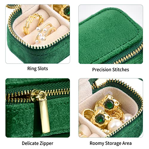 Travel Jewelry Case (Mini-Emerald Green / Small Rectangle)