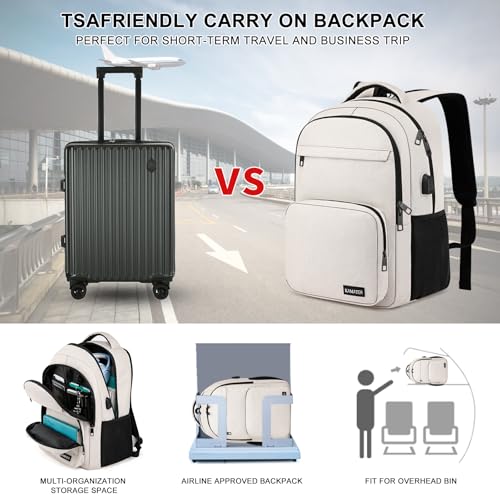 Backpack for School (Beige / 15.6 Inch)