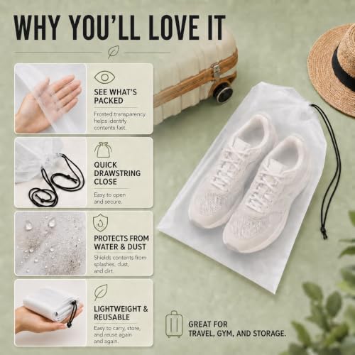 Shoe Bags for Travel (Large / Translucent)