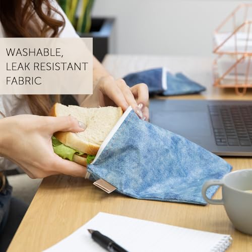 Roamio Reusable Sandwich and Snack Bags (C4 Denim On Denim-Lg)