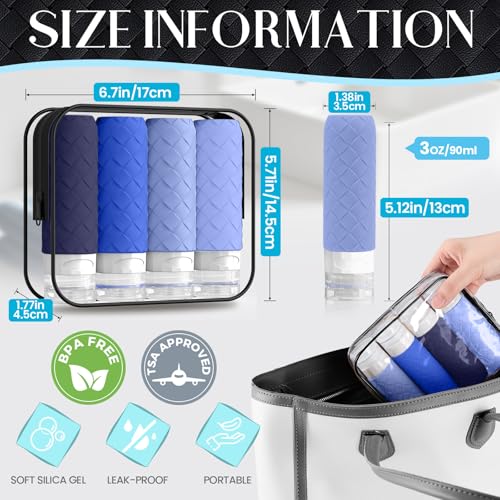 Travel Bottles for Toiletries (Blue)