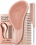 Detangling Comb & Brush Set (Metallic/Rose Gold)