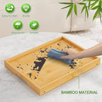 Bamboo Bed Tray Tables with Folding Legs (Bamboo-2 Pack / Medium)