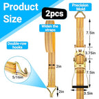 2Pack Ratchet Straps Heavy Duty (2PCS-Yelloe)