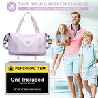 Large Travel Duffle Bag Carry On Weekender Bags for Women Men 18x14x8 Gym (A31-purple-2-layer Expansion / X-plus)