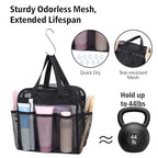 Mesh Shower Caddy Portable with Zipper (1 Pack Black with Zipper / L (Zippered Dorm Caddy))