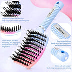 Boar Bristle Hair Brush (Purple+Blue)