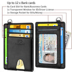 Slim Minimalist Wallet RFID Credit Card Holder for Men (small / Fine Cowhide Black)