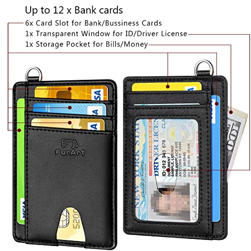Slim Minimalist Wallet RFID Credit Card Holder for Men (small / Fine Cowhide Black)