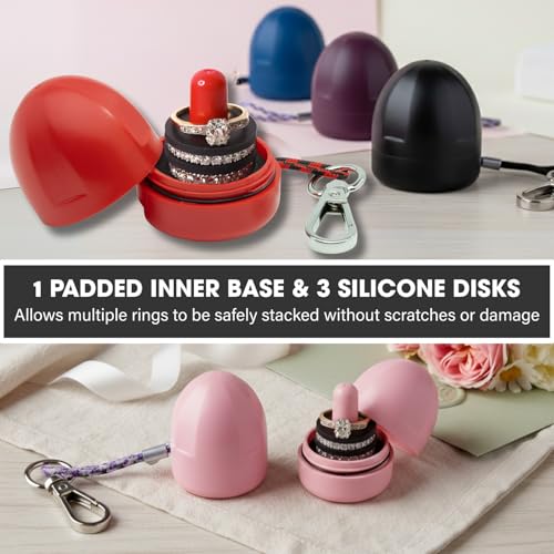 Waterproof Ring Holder Keychain for Travel & Gym (Desert Pink / 1 pack)